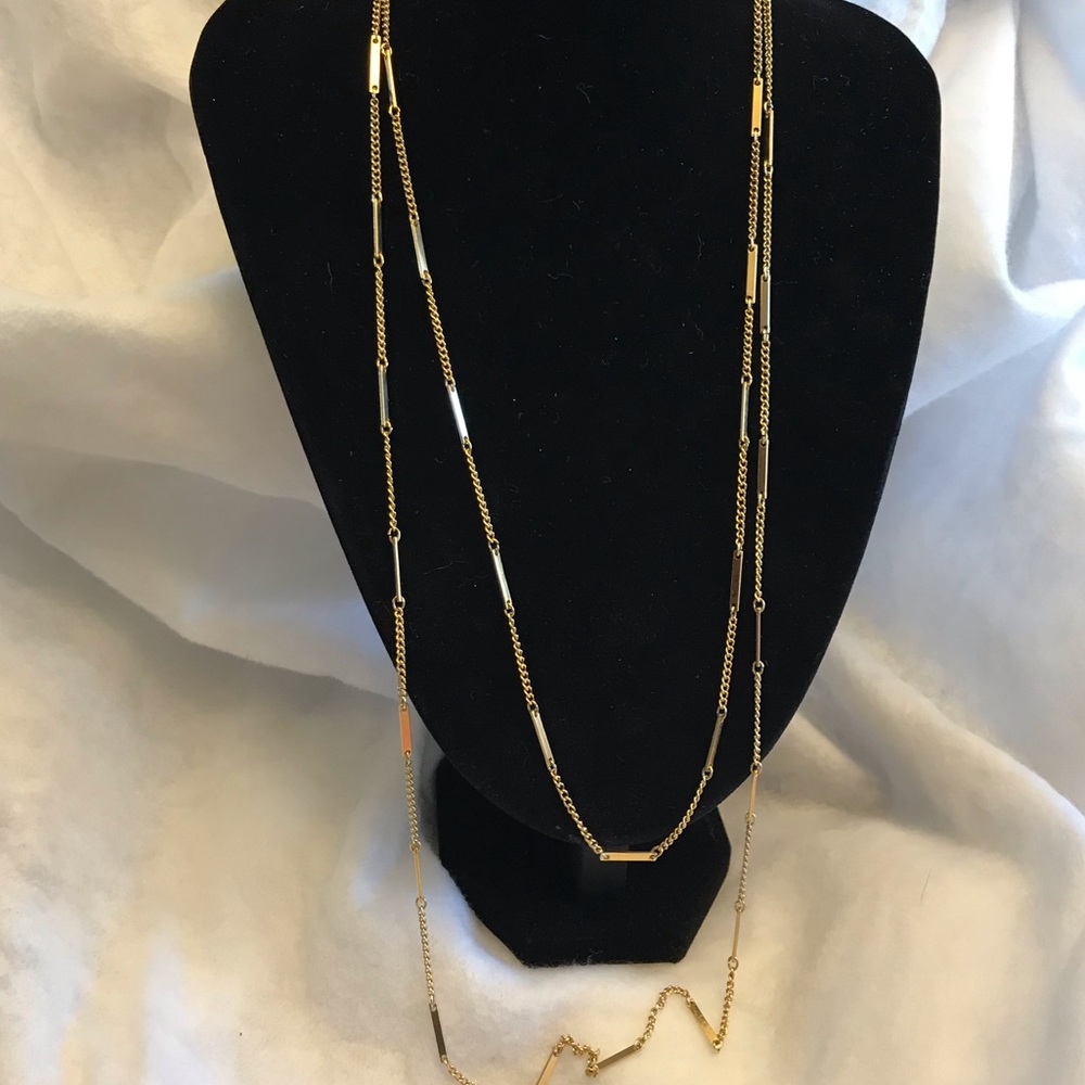Crown Trifari chain and bar necklace